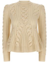 McQueen - Pullover "Peplum Cable" - Lyst