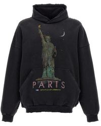 Balenciaga - Felpa con cappuccio 'Paris Liberty' - Lyst