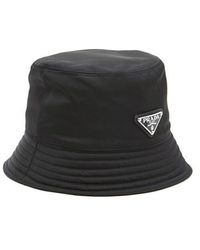 Prada Logo-patch Recycled-nylon Bucket Hat - Black
