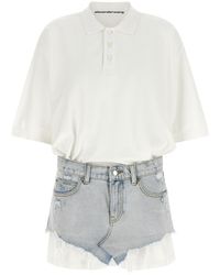 Alexander Wang - Denim Skirt Polo Dress - Lyst