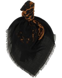 Saint Laurent - Schal "Cassandre" Mit Leopardenmuster - Lyst
