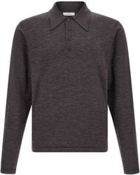 Lemaire - Mouliné Wool Polo Shirt - Lyst