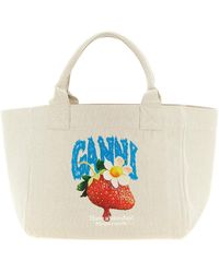 Ganni - Medium 'strawberry' Shopping Bag - Lyst