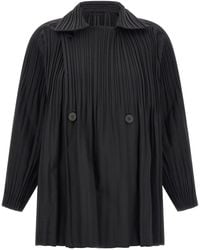 Pleats Please Issey Miyake - 'Smooth Coat' A-Line Coat - Lyst