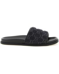 Gucci - Gg Denim Slides - Lyst