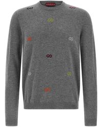 Gucci - Pullover Mit Gg Intarsienmuster - Lyst