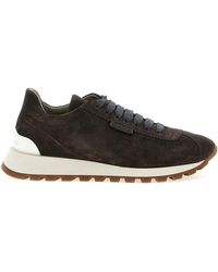 Brunello Cucinelli - Sneakers Mit Glänzendem Tab - Lyst