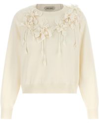 Alberta Ferretti - Embroidered Flower Sweater - Lyst