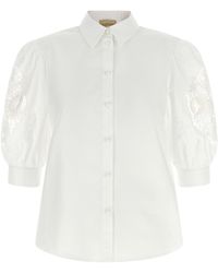 Valentino Garavani - Cotton Poplin Shirt With Embroidered Sleeves - Lyst