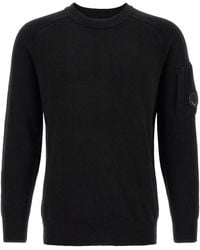 C.P. Company - 'lambswool Grs' Sweater With Lens Detail - Lyst
