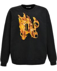 Palm Angels - 'burning Monogram' Sweatshirt - Lyst