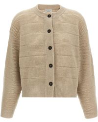 Brunello Cucinelli - Cardigan "Rustic Dazzling Net" - Lyst