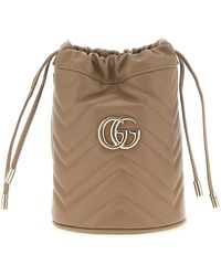 Gucci - 'Gg Marmont' Small Bucket Bag - Lyst