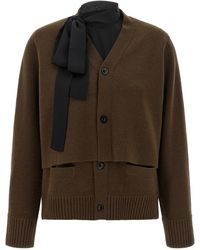 Sacai - Cut-out Cardigan - Lyst