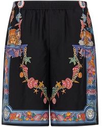 Versace - 'Coral Theatre' Print Bermuda Shorts - Lyst