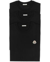 Moncler - 3-pack Logo Patch T-shirt - Lyst