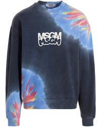MSGM - Logo Print Tie Dye Sweatshirt By Burro Studio - Lyst
