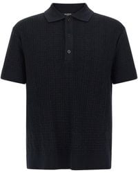 Balmain - Polo Shirt With Monogram Jacquard Weave - Lyst