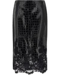 Ermanno Scervino - Coconut Print Sheath Skirt With Lace - Lyst