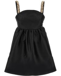 Self-Portrait - 'Black Taffeta Embellished Mini' Dress - Lyst