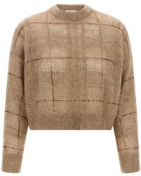 Brunello Cucinelli - Sequin Check Sweater - Lyst