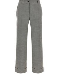 Alberto Biani - Trousers With Cuffed Hem - Lyst