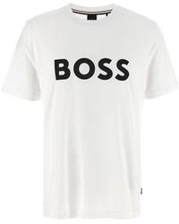 BOSS - T-Shirt Stampa Logo - Lyst
