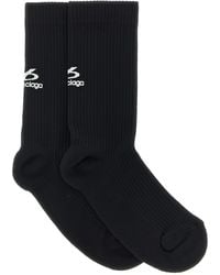 Balenciaga - Ribbed Socks With Logo - Lyst