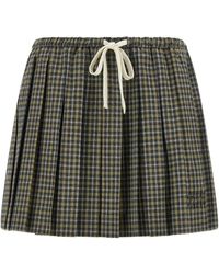 Miu Miu - Tartan Pleated Skirt - Lyst