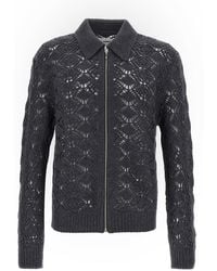 Jil Sander - Openwork Wool Cardigan - Lyst