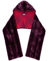 Burberry - Eco Fur Hooded Scarf - Lyst
