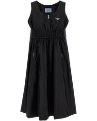 Prada - Kleid Aus Re-Nylon "Piuma" - Lyst