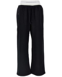 T By Alexander Wang - 'wide Leg W/ Logo Elastic Exposed Brief' joggers - Lyst