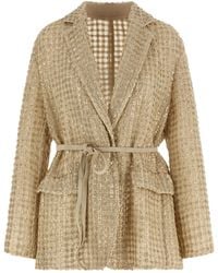 Brunello Cucinelli - 'dazzling Net Embroidery' Organza Blazer - Lyst