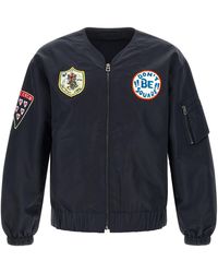 KENZO - 'badges Collarless' Bomber Jacket - Lyst