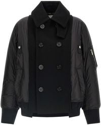 Sacai - Wool Insert Bomber Jacket - Lyst