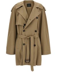 Balenciaga - Cotton Trench Coat - Lyst