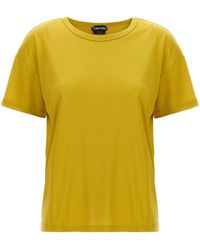 Tom Ford - Relaxed Silk T-Shirt With Crew Neck - Lyst