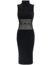 Elisabetta Franchi - Gauze Insert Dress - Lyst
