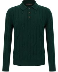 Zanone - Braided Wool Polo Shirt - Lyst