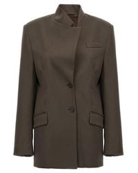 The Attico - Maxi Shoulder Strap Blazer - Lyst