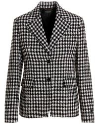 Versace - Wool Tweed Blazer Jacket - Lyst