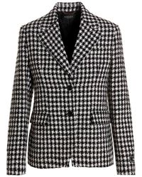 Versace - Blazer lana tweed - Lyst