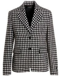 Versace - Wool Tweed Blazer Jacket - Lyst