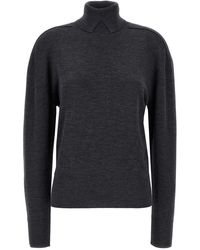Burberry - High-Neck Wool Knit Sweater - Lyst