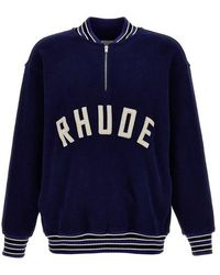 Rhude - 'quarter Zip Varsity' Sweatshirt - Lyst