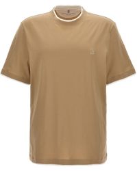 Brunello Cucinelli - Doppellagiges T-Shirt - Lyst