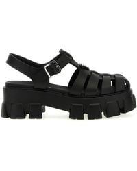 Prada - 'cage Monolith' Sandals - Lyst