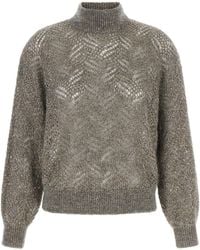Brunello Cucinelli - 'dazzling Abstract Leaf' Sweater - Lyst