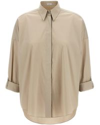 Brunello Cucinelli - Hemd Aus Popeline Monile - Lyst